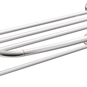 Towel Rack (24 inches, Chrome) – With Towel Bar and Shelves