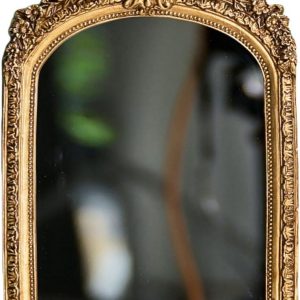 10” x 7” Small Gold Vintage Wall Mirror, Antique Gold Resin Baroque Mirror, Decorative Hanging & Tabletop Mirror
