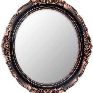 13.1 x 14.8 inchs Decorative Wall Mirror,Vintage Hanging Mirrors for Bedroom Living-Room Dresser Decor Oval (Vintage Gold Bronze)