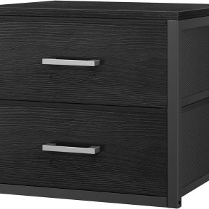 Stackable Storage Drawers Closet Organizers and Storage Fabric Black 2 Drawer Dresser for Bedroom Modern